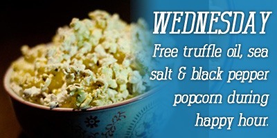 Free truffle oil popcorn every Wednesday
